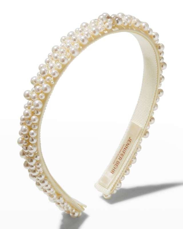 Bria Allover Pearly Satin Headband
